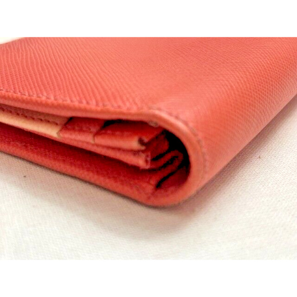 Authentic Prada Saffiano Leather Bifold Long Light Pink 2 tone Wallet w/snaps - Picture 11 of 15